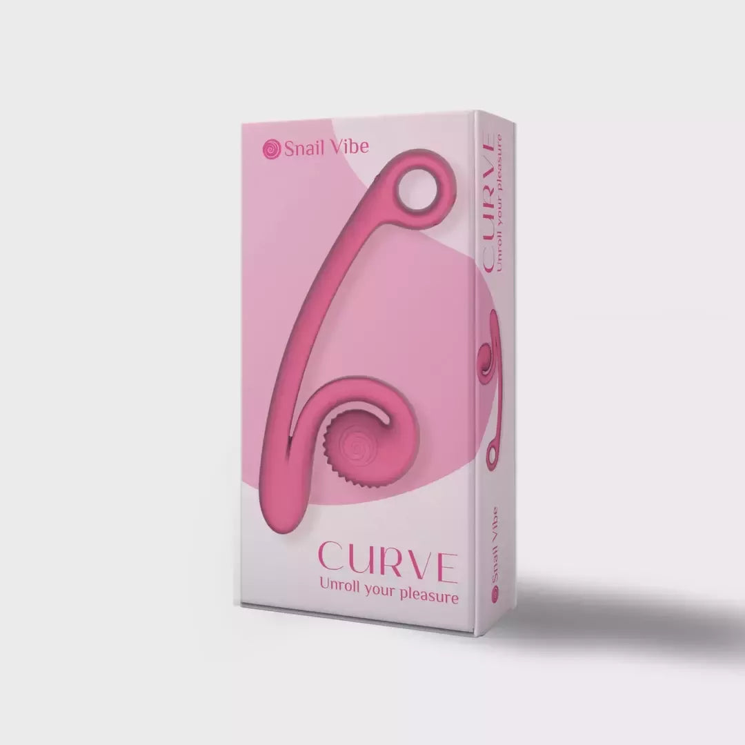 Snail Vibe Curve ergonomiškas dviejų variklių įkraunamas intymus masažuoklis, rožinis