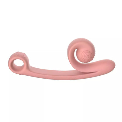 Snail Vibe Curve intymus prietaisas Peachy Pink su dvigubais varikliais, silikoninis
