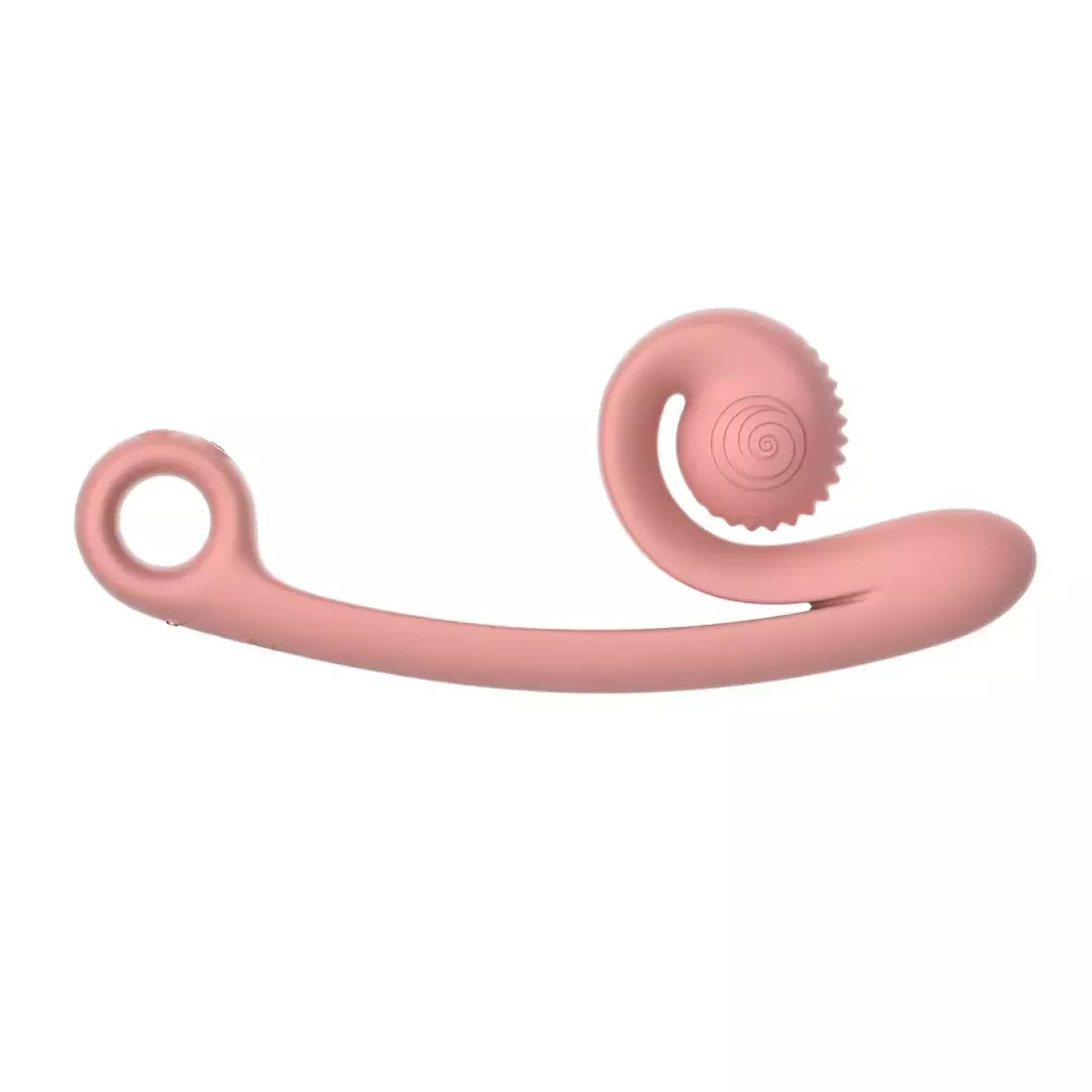 Snail Vibe Curve intymus prietaisas Peachy Pink su dvigubais varikliais, silikoninis