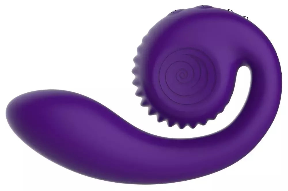 Snail Vibe Gizi Purple – dviguba sistema, lankstus silikonas, 19 cm