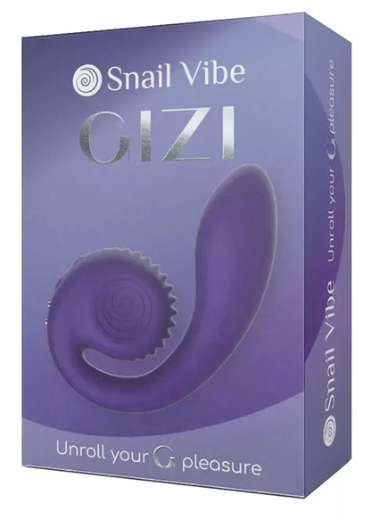 Snail Vibe Gizi Purple – dviguba sistema, lankstus silikonas, 19 cm