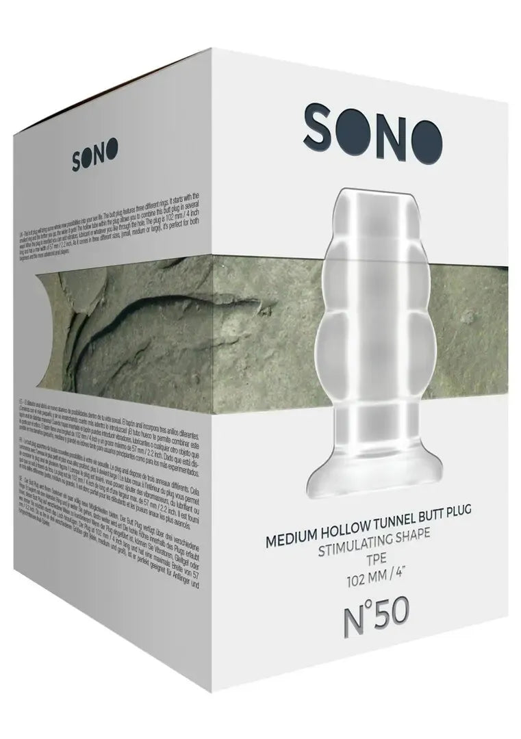 Sono by Shots Nr. 50 tuščiaviduris analinis kaištis, vidutinis, 102 mm, juodas silikoninis
