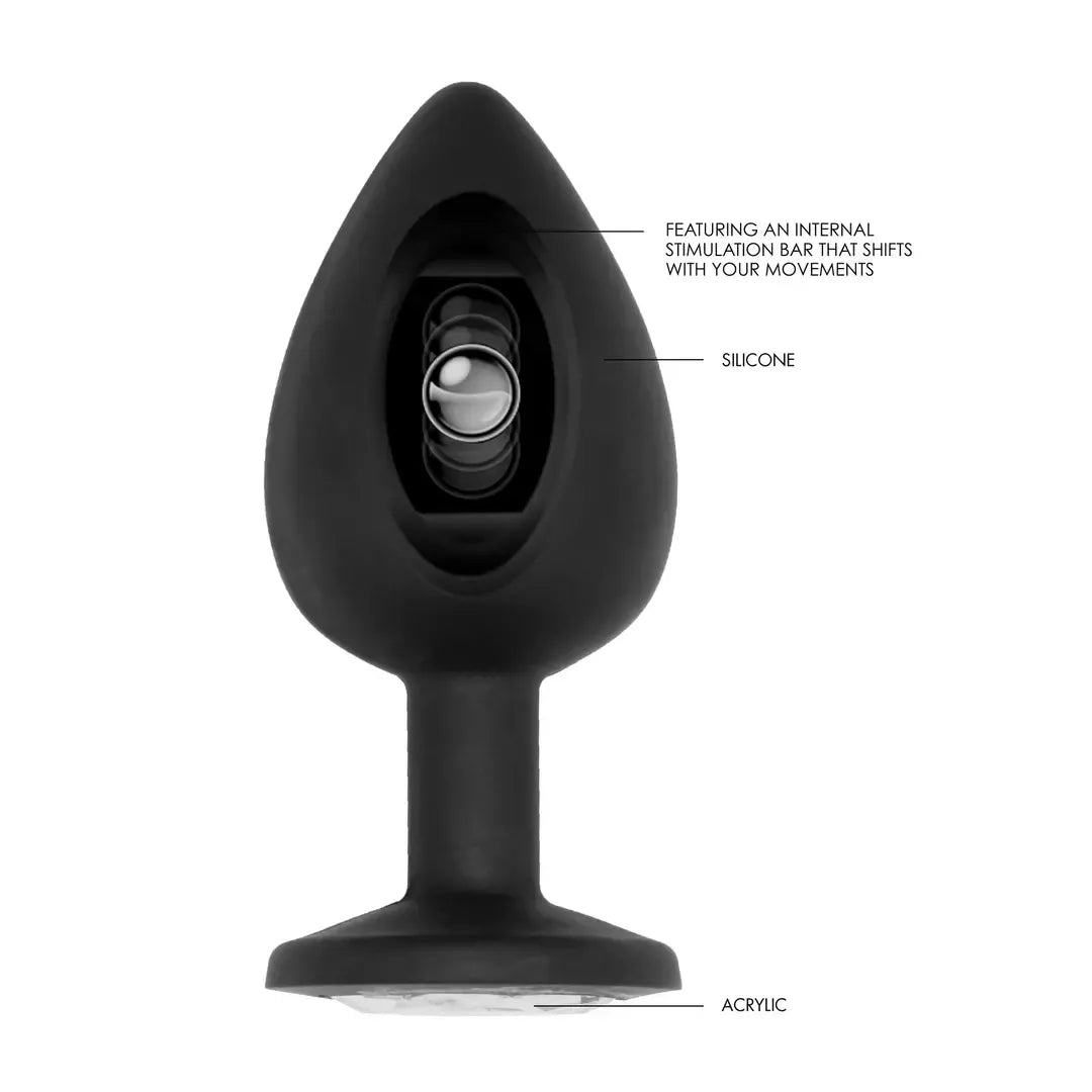 SONO Model No.91 intymus silikoninis kaištis su judėjimo sistema 9,5 cm juodas