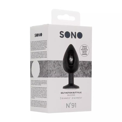 SONO Model No.91 intymus silikoninis kaištis su judėjimo sistema 9,5 cm juodas