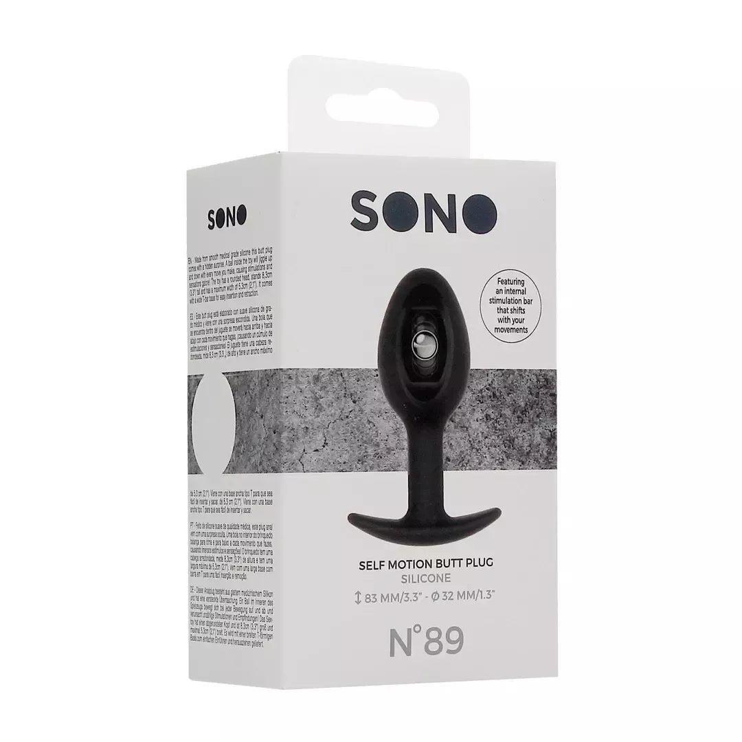 SONO No.89 silikoninis kamštis su kinetiniu rutuliuku, 8,3 cm, juodas