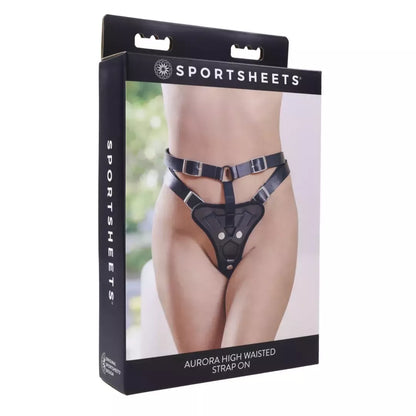 Sportsheets Aurora aukšto liemens pakinktai, reguliuojami, juodi, iki 60 colių (152 cm) apimties