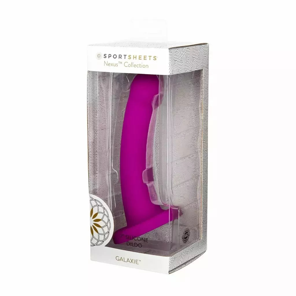 Sportsheets Nexus Galaxie Plum silikoninis modelis su 20 cm siurbtuku