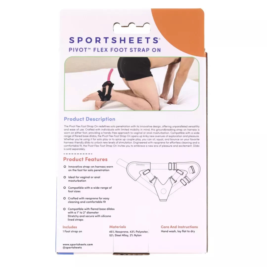 Sportsheets Pivot Flex pėdos diržai, juodi – reguliuojama neopreno diržų sistema