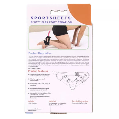 Sportsheets Pivot Flex pėdos diržai, juodi – reguliuojama neopreno diržų sistema