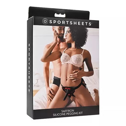 Sportsheets Saffron Silicone Set – reguliuojami diržai ir plonas intymus aksesuaras
