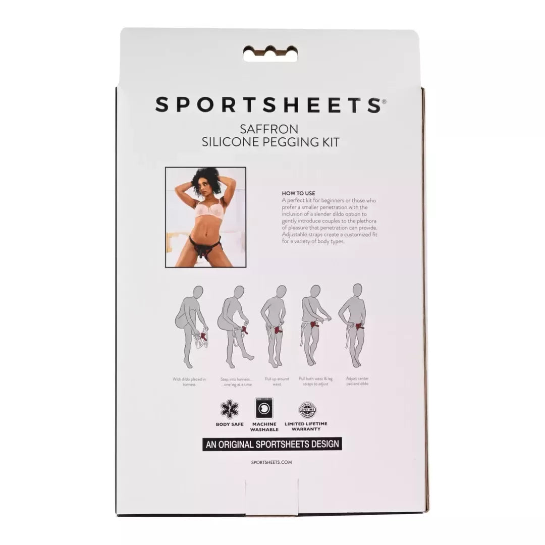 Sportsheets Saffron Silicone Set – reguliuojami diržai ir plonas intymus aksesuaras
