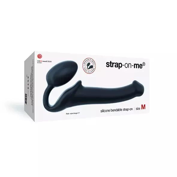 Strap-On-Me Bendable Intimate System Black M dydžio, apdovanojimus pelnęs dizainas