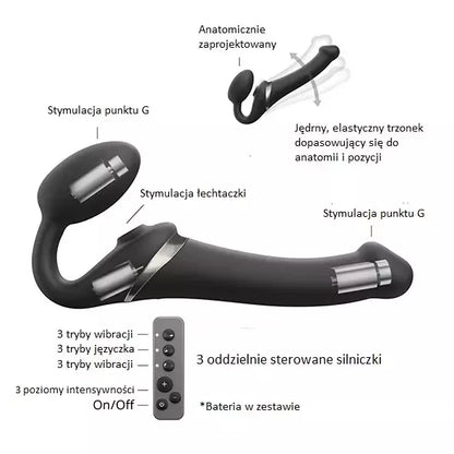 Strap-On-Me Multi Orgasm Intimate System, juodas, S dydis