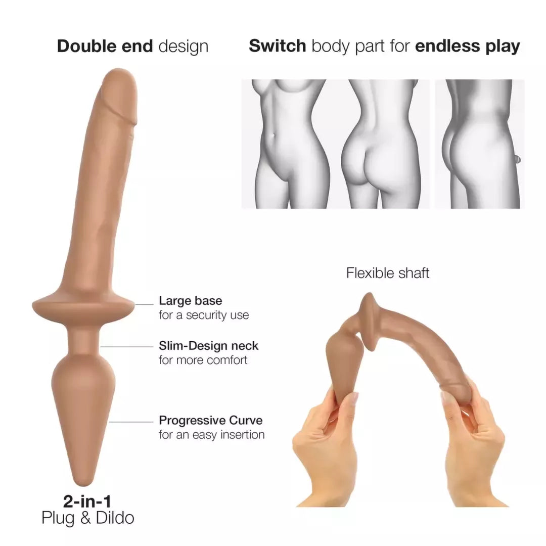 Strap-On-Me Switch Plug-In Caramel L - Anatominė silikoninė intymi sistema