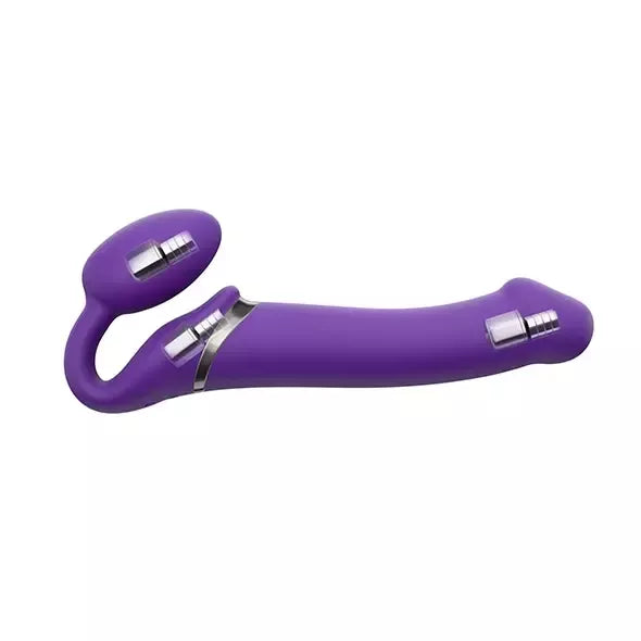Strap-On-Me Vibrating Bendable System M Violetinė – 3 varikliai, nuotolinio valdymo pultas, silikoninis