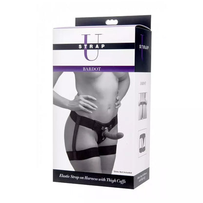 Strap U Bardot reguliuojami diržai su elastinėmis šlaunų juostomis – juodi