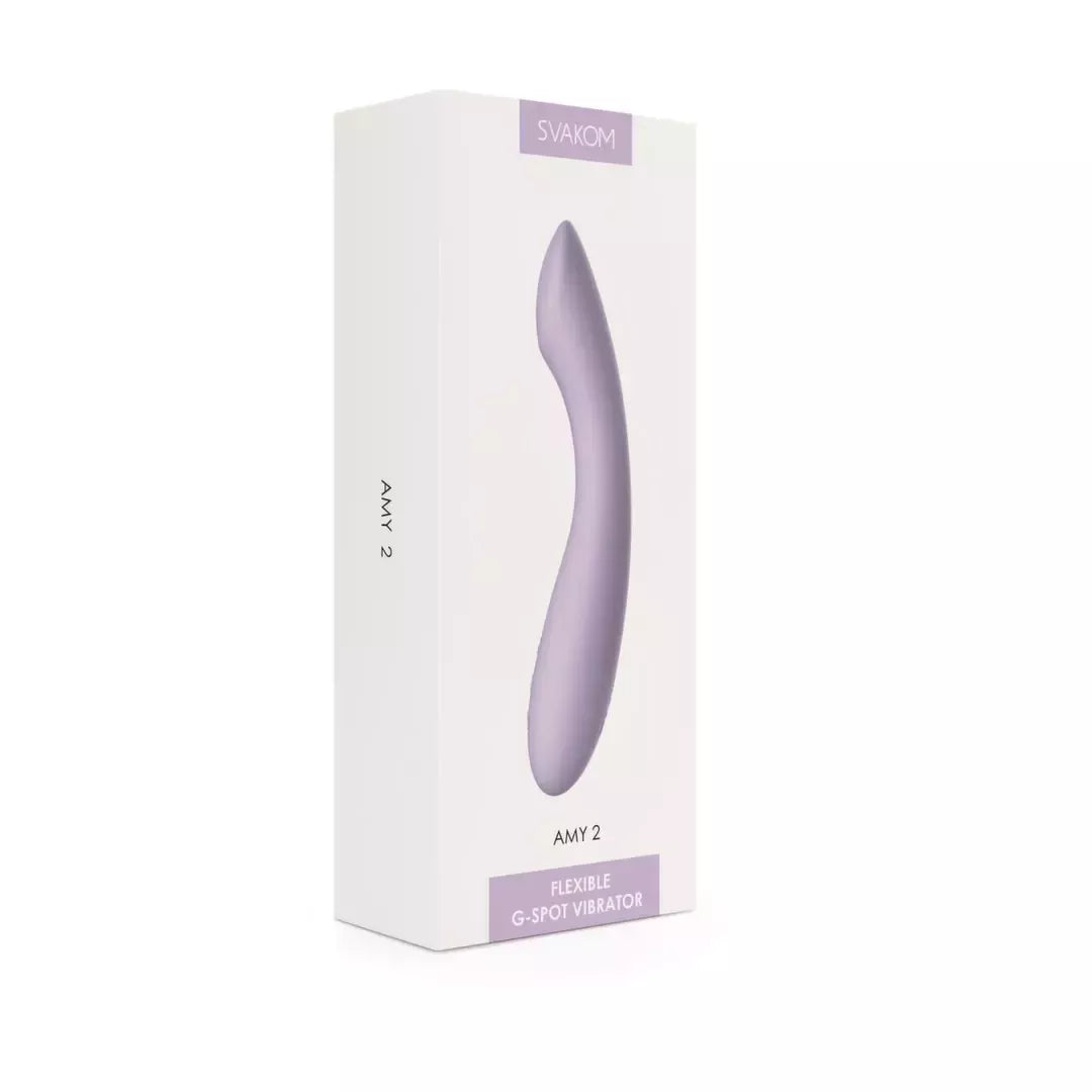 Svakom Amy 2 šviesiai violetinis – kompaktiškas vibratorius su plokščia galvute