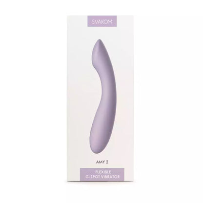 Svakom Amy 2 šviesiai violetinis – kompaktiškas vibratorius su plokščia galvute