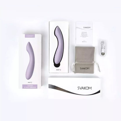 Svakom Amy 2 šviesiai violetinis – kompaktiškas vibratorius su plokščia galvute