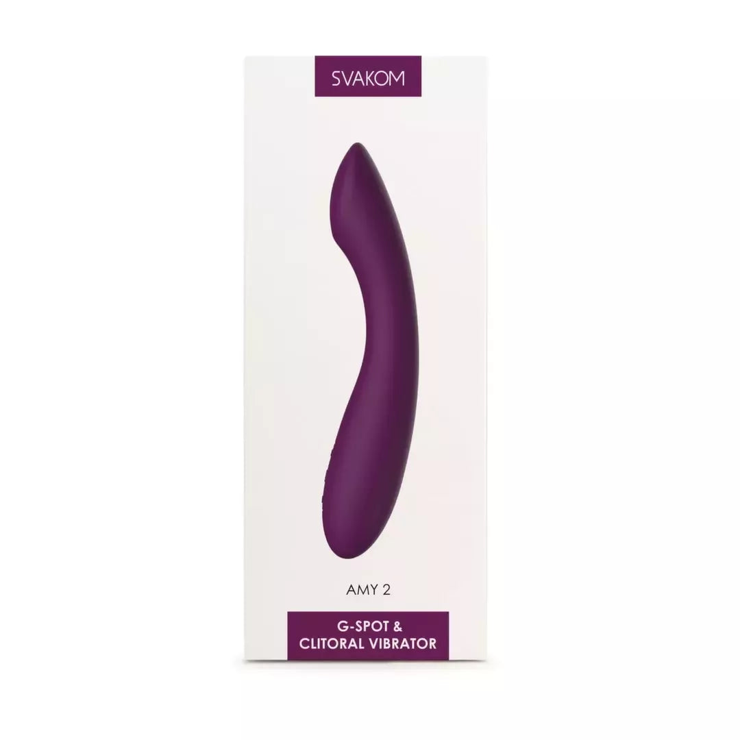 Svakom Amy 2 Violet precizinis intymus masažuoklis – ergonomiškas, atsparus vandeniui