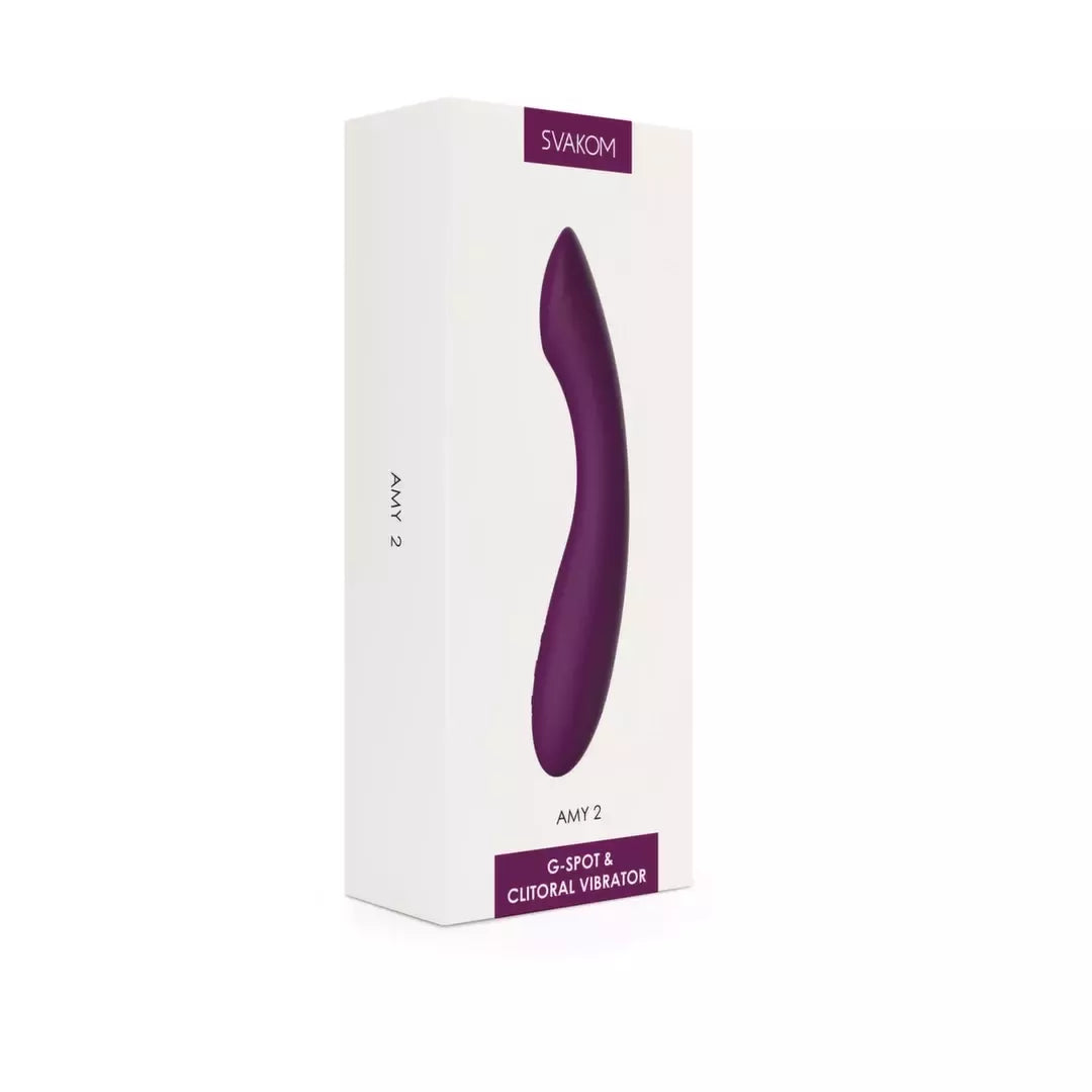 Svakom Amy 2 Violet precizinis intymus masažuoklis – ergonomiškas, atsparus vandeniui