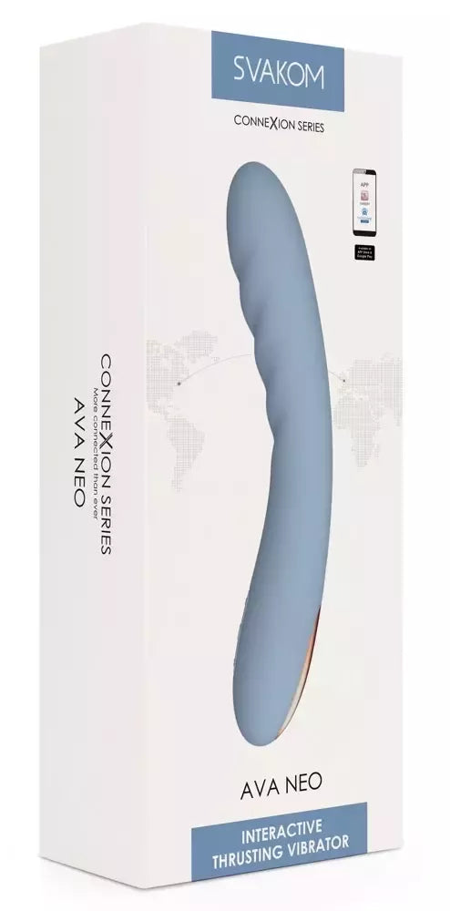 Svakom Ava Neo rugiagėlių mėlyna programėle valdomas stimuliatorius 19,6 cm