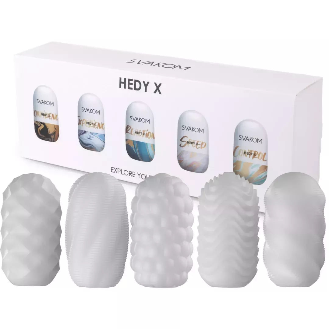 Svakom Hedy X Intimate Sleeve Set 5 vienetų rinkinys su įvairiomis tekstūromis, TPE, 99 mm
