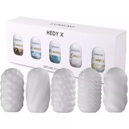 Svakom Hedy X Intimate Sleeve Set 5 vienetų rinkinys su įvairiomis tekstūromis, TPE, 99 mm