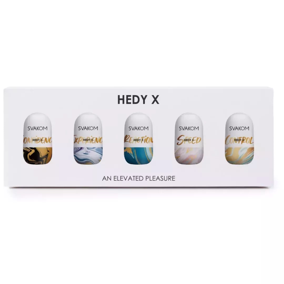 Svakom Hedy X Intimate Sleeve Set 5 vienetų rinkinys su įvairiomis tekstūromis, TPE, 99 mm