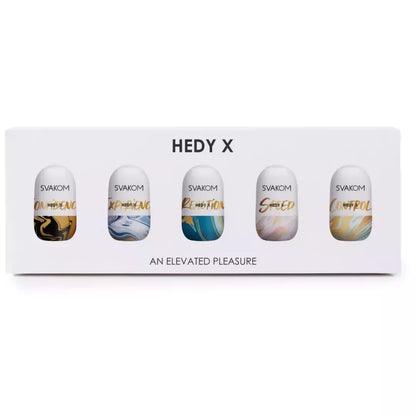 Svakom Hedy X Intimate Sleeve Set 5 vienetų rinkinys su įvairiomis tekstūromis, TPE, 99 mm