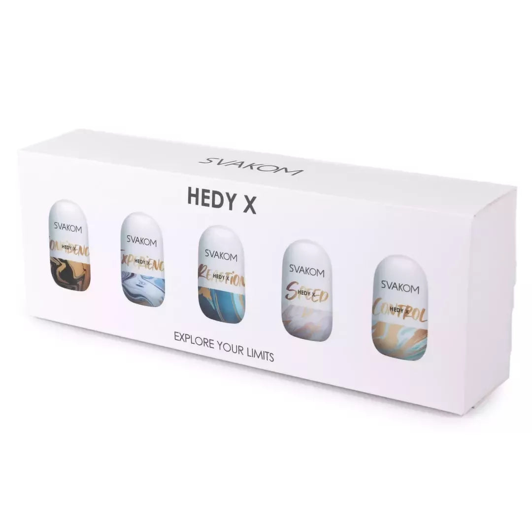 Svakom Hedy X Intimate Sleeve Set 5 vienetų rinkinys su įvairiomis tekstūromis, TPE, 99 mm