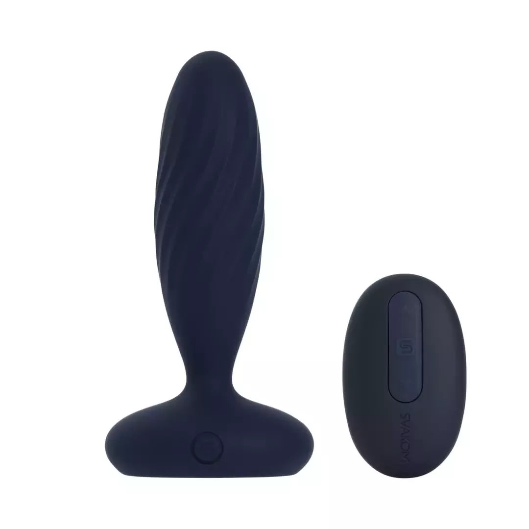 Svakom Jordan Navy Blue – dvigubo veikimo analinis įrenginys, valdomas programėle