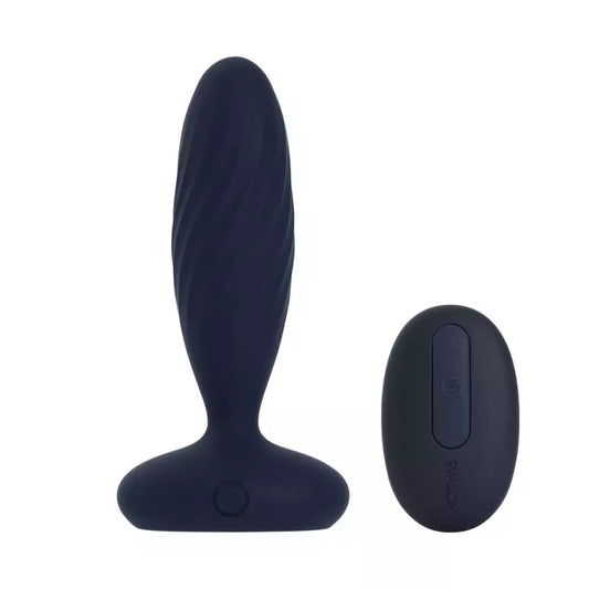 Svakom Jordan Navy Blue – dvigubo veikimo analinis įrenginys, valdomas programėle