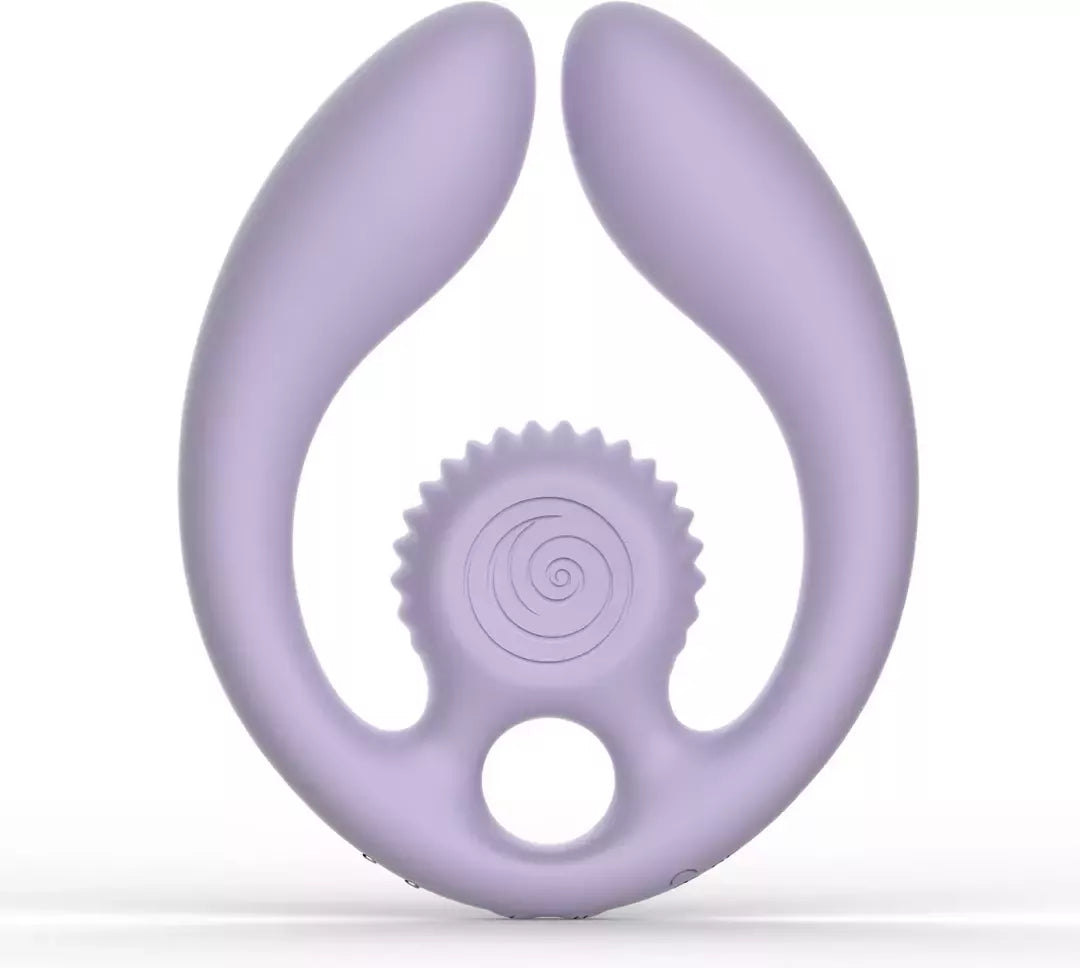 Svibe GIZI Duo dvigubas intymus stimuliatorius poroms, violetinis, su nuotolinio valdymo pulteliu