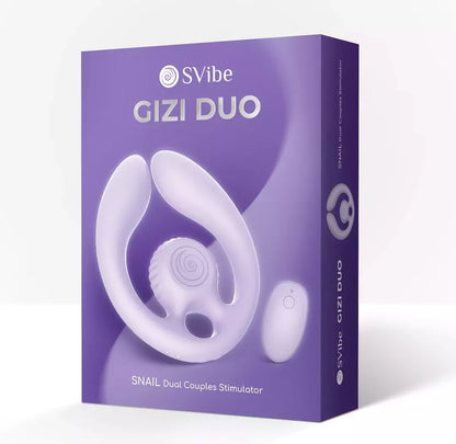 Svibe GIZI Duo dvigubas intymus stimuliatorius poroms, violetinis, su nuotolinio valdymo pulteliu
