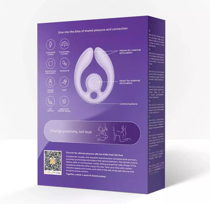 Svibe GIZI Duo dvigubas intymus stimuliatorius poroms, violetinis, su nuotolinio valdymo pulteliu