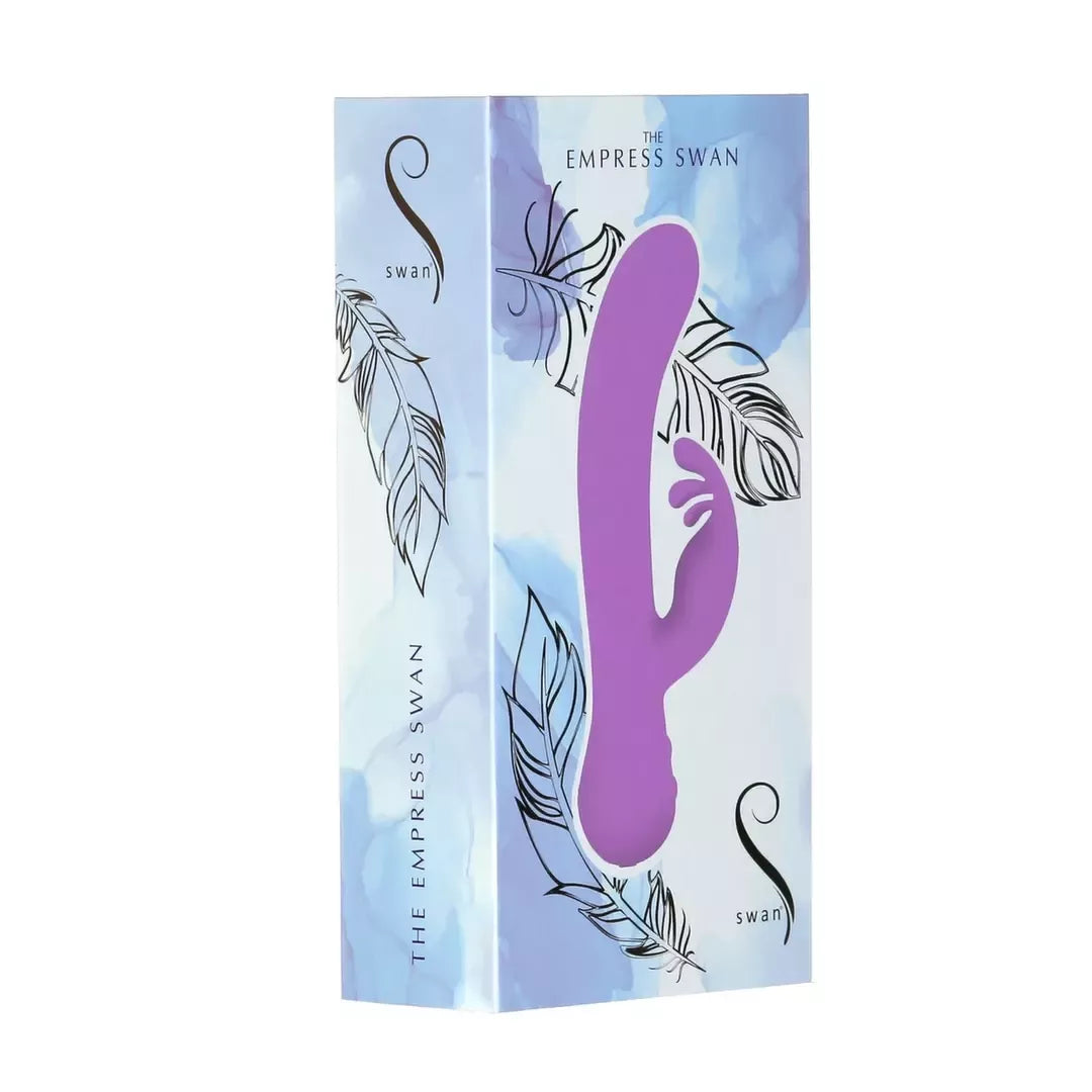 Swan Empress Swan dviejų variklių silikoninis asmeninis masažuoklis, violetinis, 21 cm
