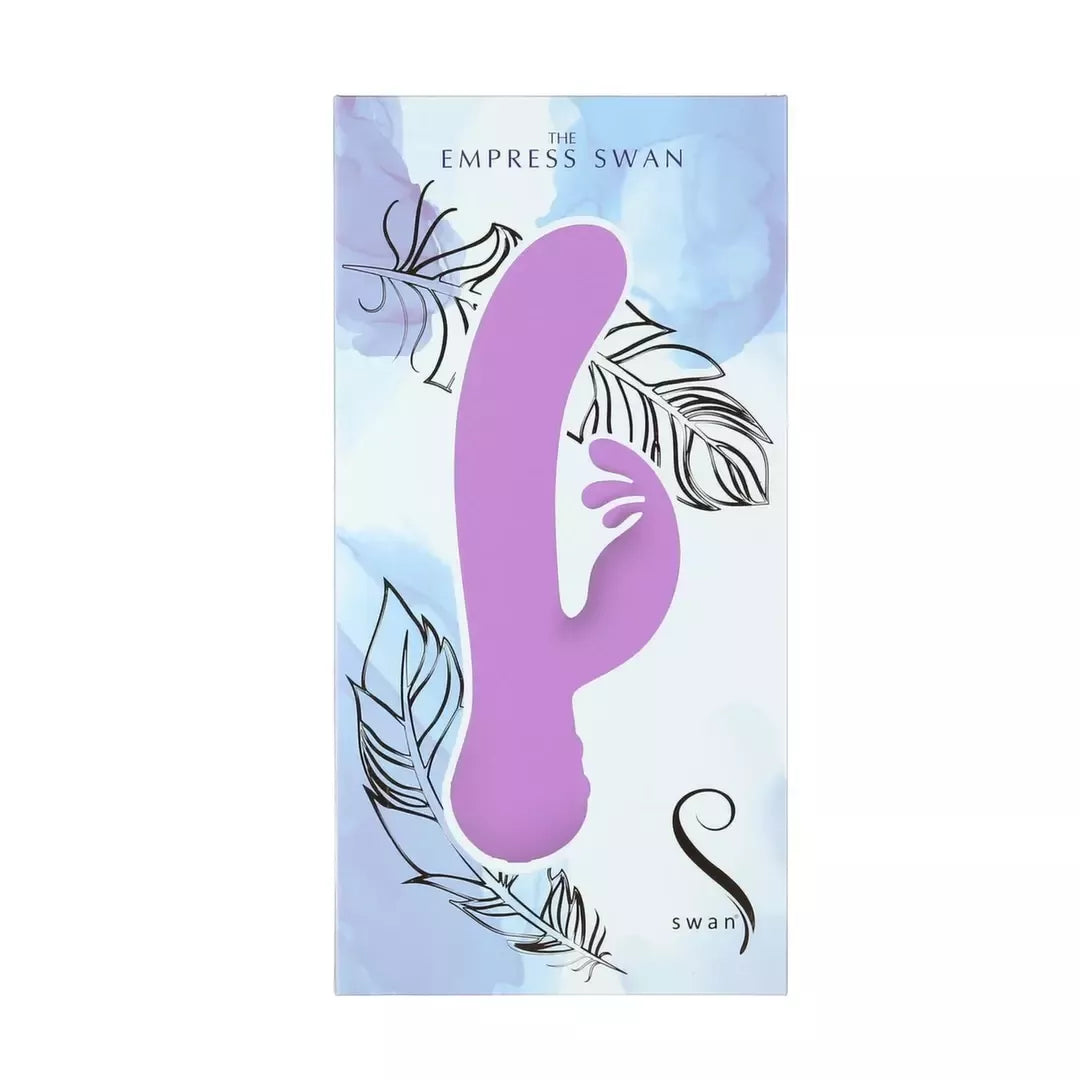 Swan Empress Swan dviejų variklių silikoninis asmeninis masažuoklis, violetinis, 21 cm