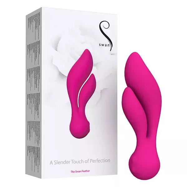 Swan Feather Pink – Dvigubo poveikio intymus prietaisas, lankstus dizainas