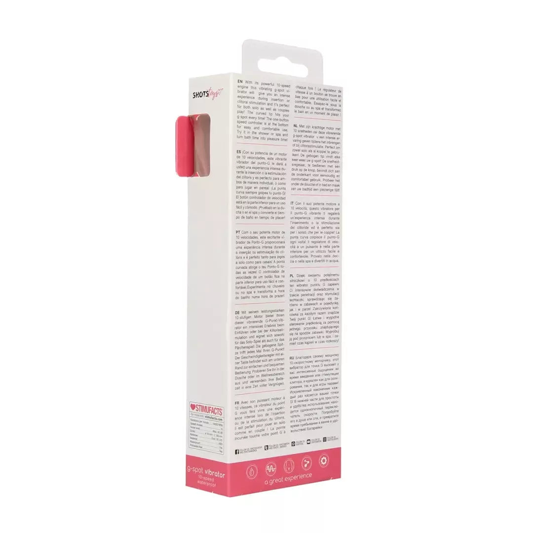 Sway Vibes Compact G-Spot Vibrator 10 greičių vandeniui atsparus vibromasažuoklis, rožinis