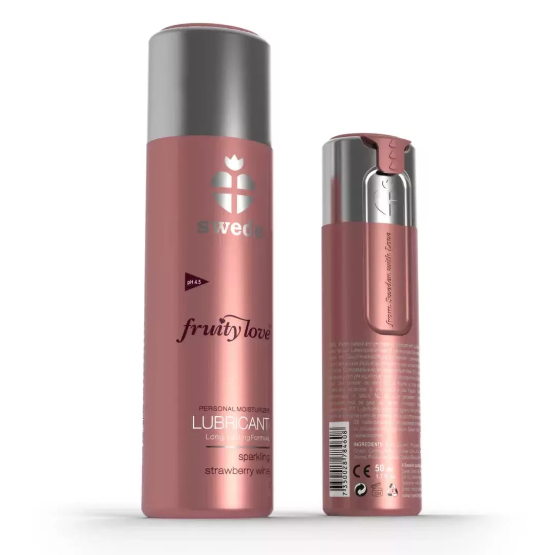 Swede Fruity Love Lubricant Strawberry Wine 50ml vandens pagrindo formulė