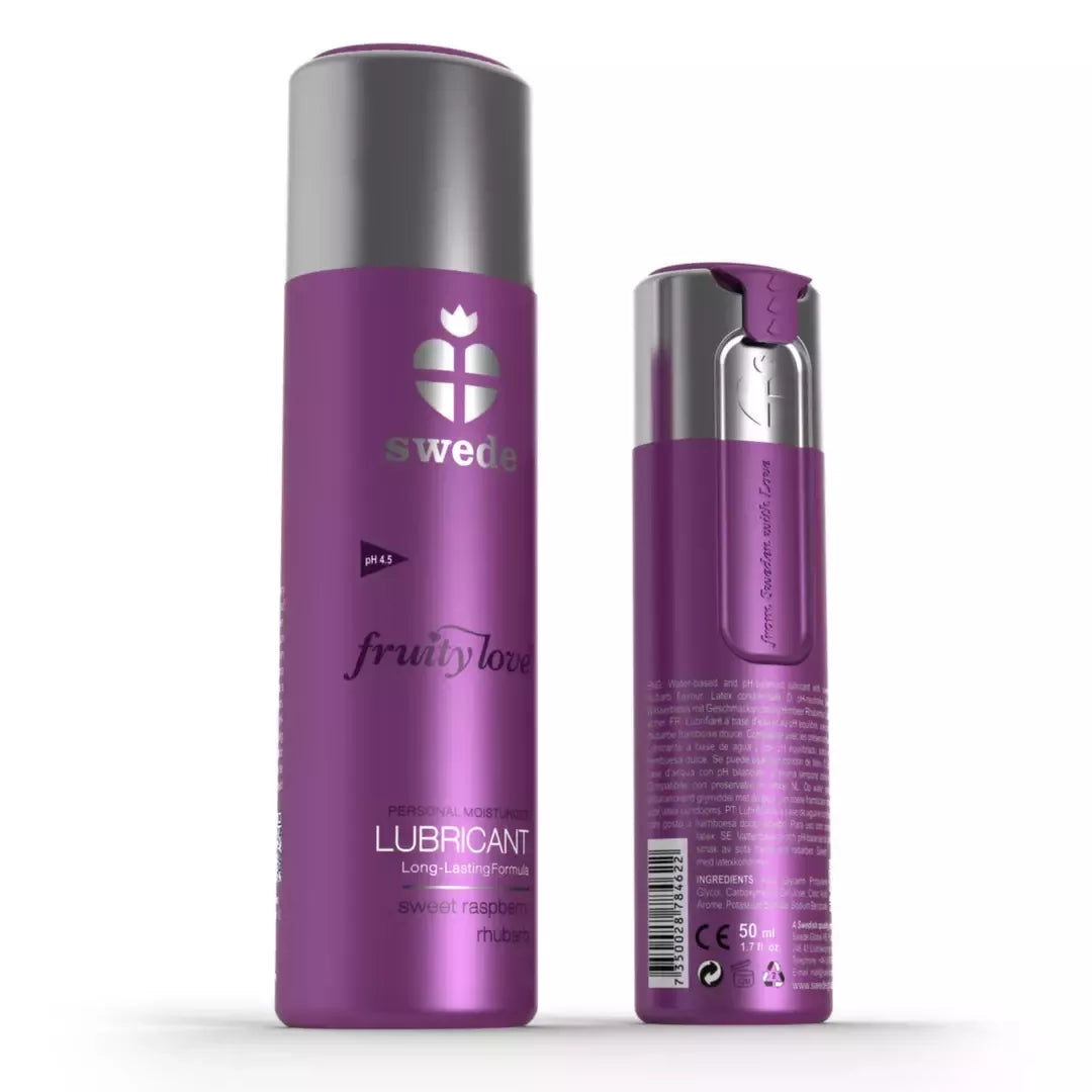 Swede Fruity Love vandens pagrindo lubrikantas su aviečių ir rabarbarų aromatu, 50 ml