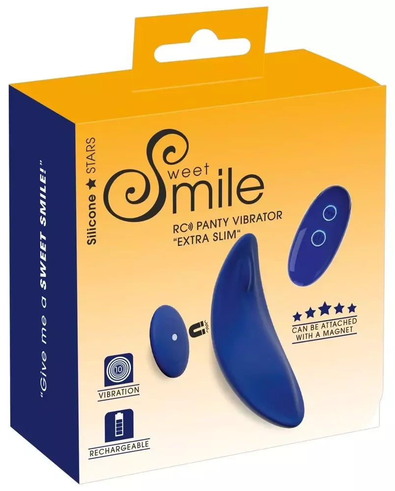 Sweet Smile Extra Slim RC intymus kelnaičių vibratorius, nuotolinio valdymo pultelis, juodas
