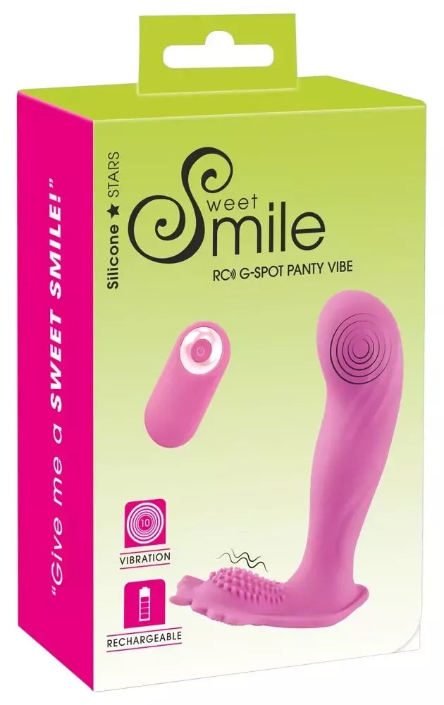 Sweet Smile G-spot Panty Vibe – nuotoliniu būdu valdomas kompaktiškas modelis, violetinis