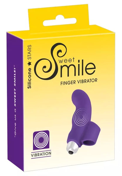 „Sweet Smile“ piršto tipo intymus masažuoklis, violetinis, silikoninis, 9,3 cm