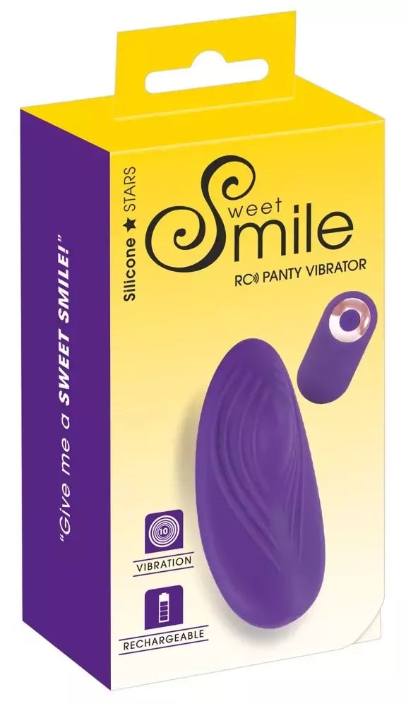 Sweet Smile RC Panty Vibrator kompaktiškas silikoninis vibratorius su nuotolinio valdymo pultu, 8,8 cm