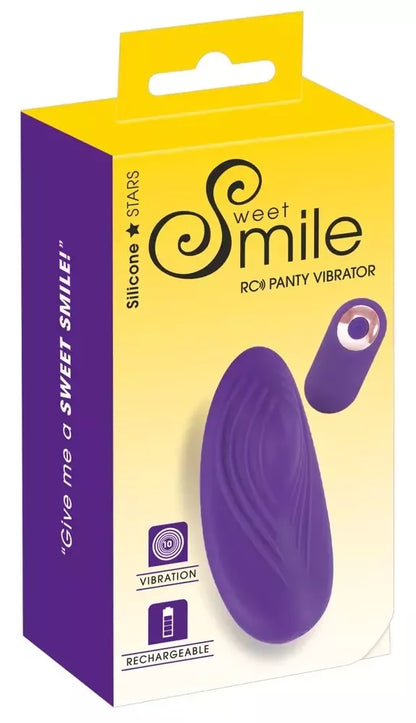 Sweet Smile RC Panty Vibrator kompaktiškas silikoninis vibratorius su nuotolinio valdymo pultu, 8,8 cm