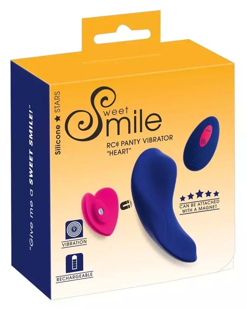 Sweet Smile RC Širdelės Formos Nešiojamas Intymus Vibratorius Rožinis 10 cm