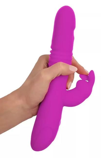 Sweet Smile Thrusting Pearl Ra Pink dvigubo veikimo intymus prietaisas, 26 cm