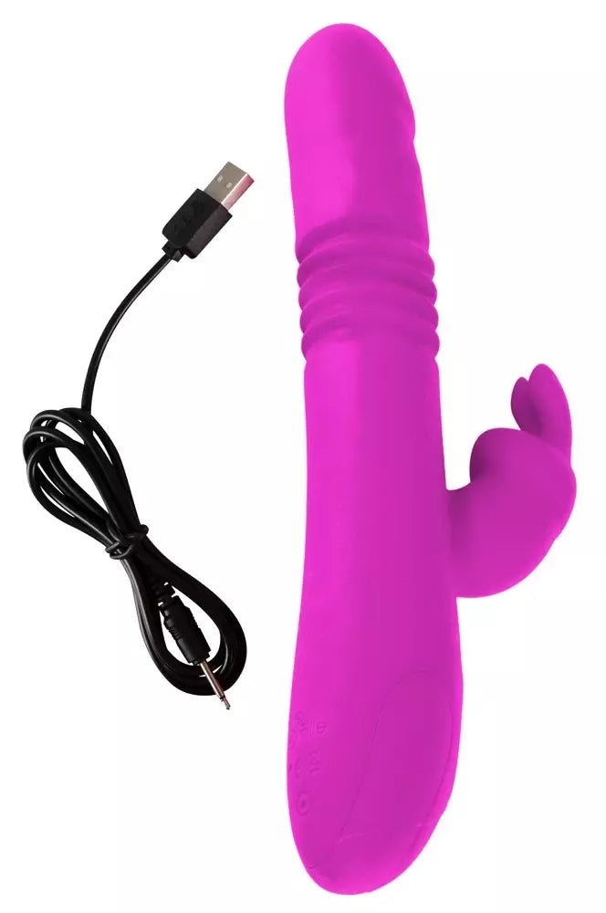 Sweet Smile Thrusting Pearl Ra Pink dvigubo veikimo intymus prietaisas, 26 cm